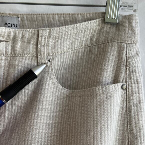 Ecru The Austin Straight wide leg denim pants, beige, micro stripe, size 6 (S) - Picture 8 of 9